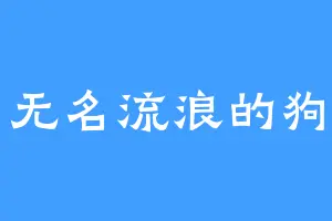 无名流浪的狗