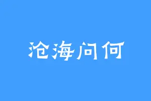 沧海问何