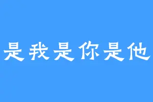 是我是你是他