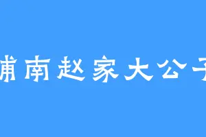 浦南赵家大公子