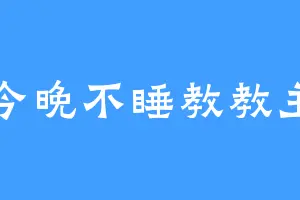 今晚不睡教教主