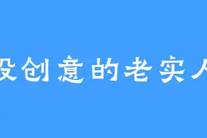 没创意的老实人