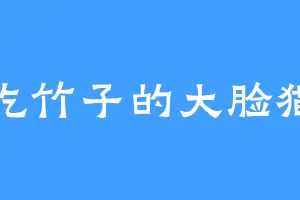 吃竹子的大脸猫