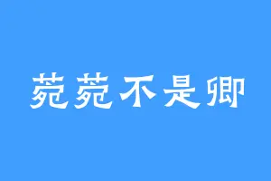 菀菀不是卿