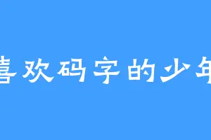 喜欢码字的少年