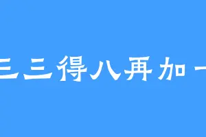 三三得八再加一