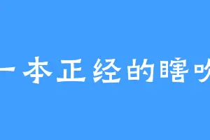 一本正经的瞎吹