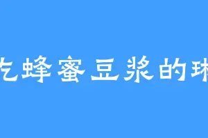 爱吃蜂蜜豆浆的琳琅