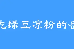 爱吃绿豆凉粉的岳火