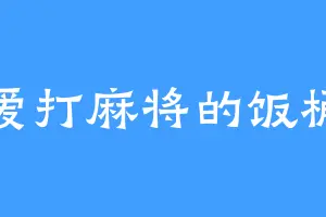 爱打麻将的饭桶