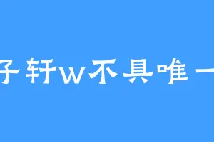 王子轩w不具唯一性