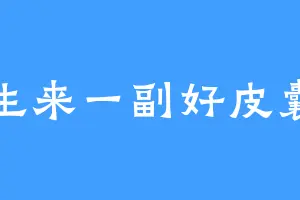 生来一副好皮囊
