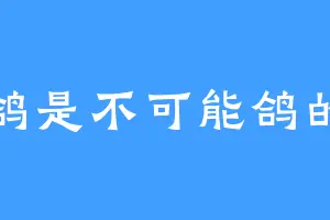 鸽是不可能鸽的