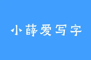小薛爱写字