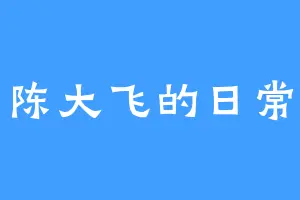 陈大飞的日常