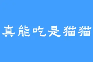 真能吃是猫猫