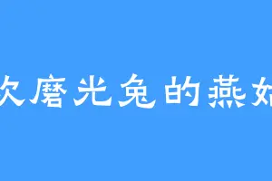 喜欢磨光兔的燕姑娘