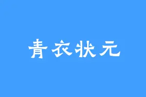 青衣状元