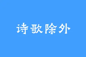 诗歌除外