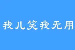 我儿笑我无用