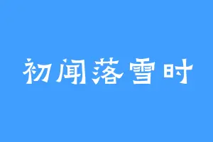 初闻落雪时