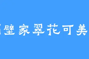 隔壁家翠花可美了