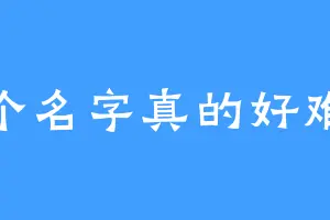 启个名字真的好难啊