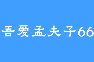 吾爱孟夫子66