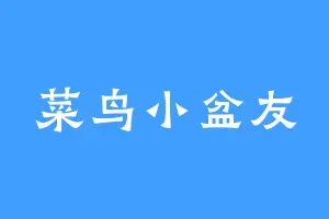 菜鸟小盆友